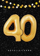 Verjaardagskaart leeftijden 40 ballonletters
